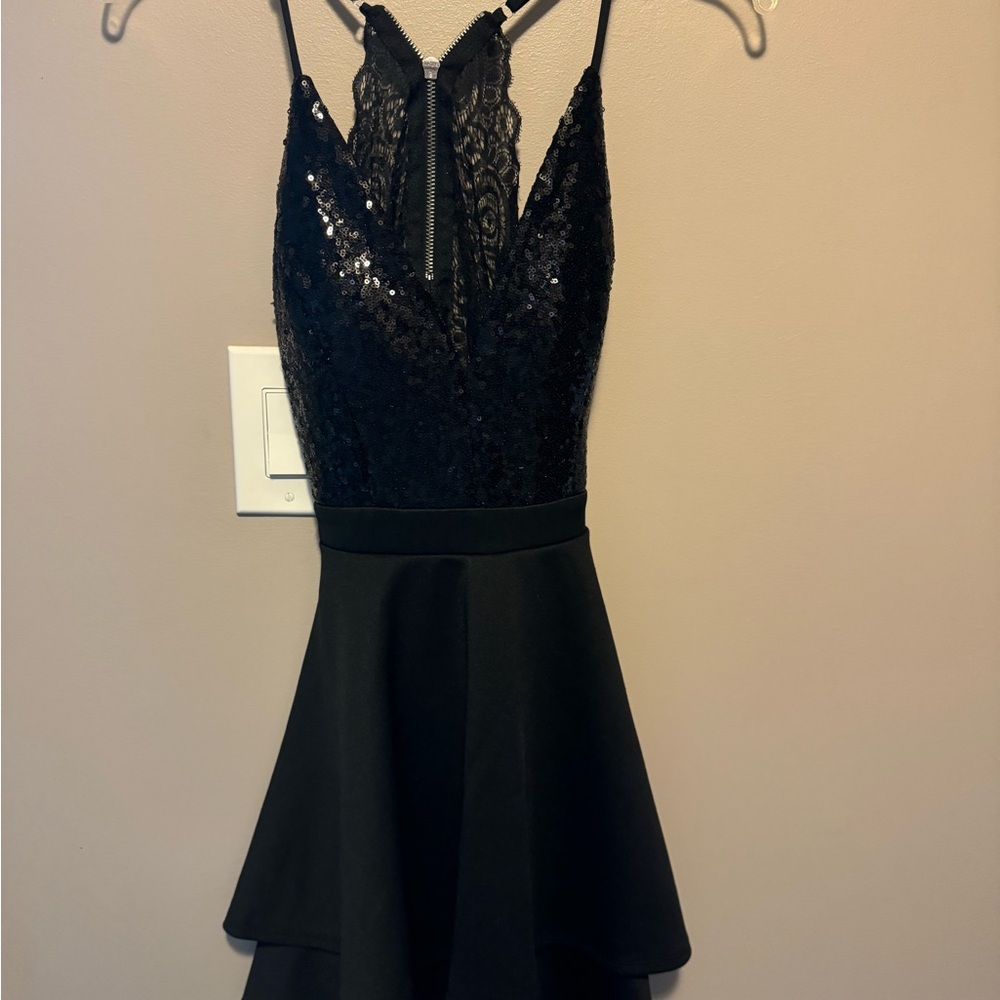 Black dress with open laced back size small